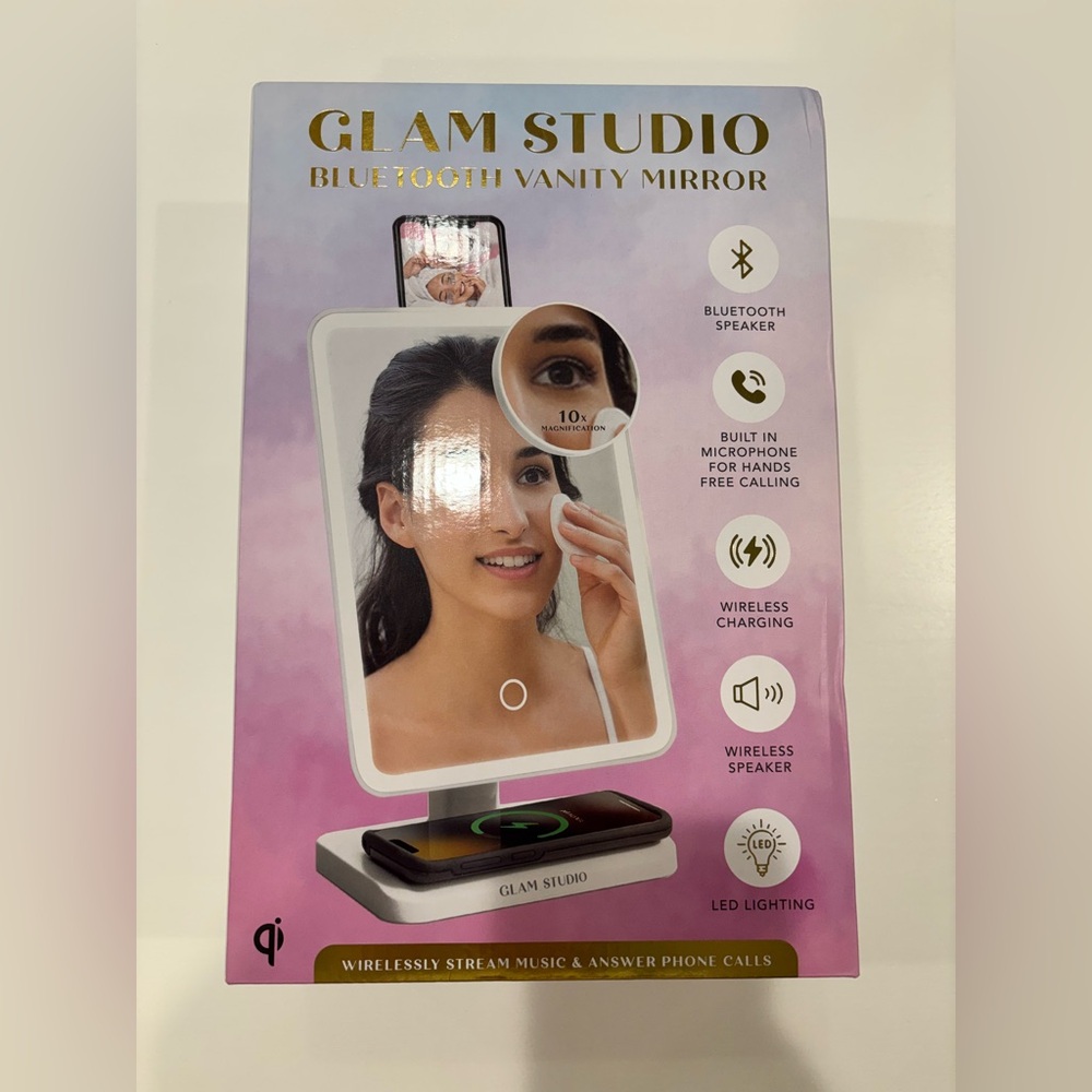 Glam Studio Bluetooth Vanity Mirror with LED Lighting